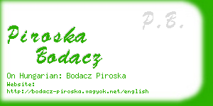 piroska bodacz business card